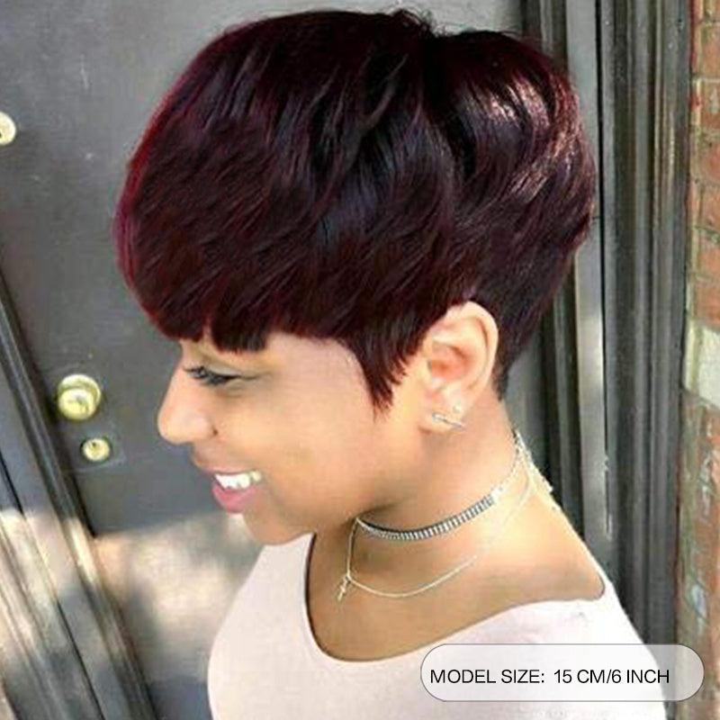 Ombre Short Pixie Cut Hair Wigs For Women 15-24cm