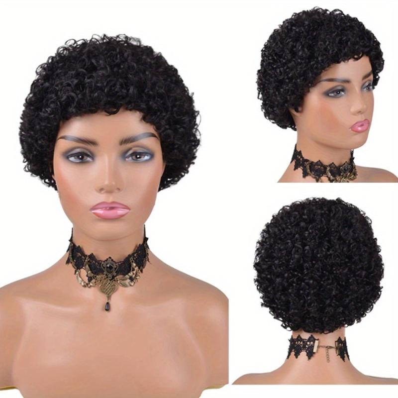 Brazilian Curly Human Hair Pixie Wig Short Kinky Curly Wigs for Women
