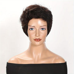 6 inch Fluffy Blonde Pixie Cut Wig No Lace Replacement Wig
