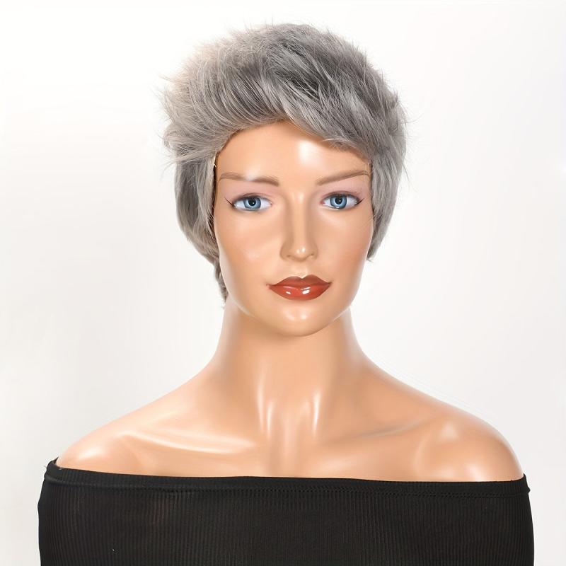 6 inch Fluffy Blonde Pixie Cut Wig No Lace Replacement Wig