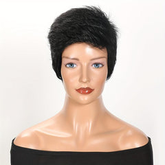 6 inch Fluffy Blonde Pixie Cut Wig No Lace Replacement Wig
