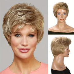 6 inch Fluffy Blonde Pixie Cut Wig No Lace Replacement Wig