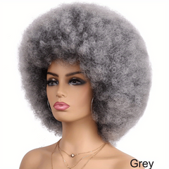 Short Kinky Curly Wig Natural Ombre Synthetic Hair