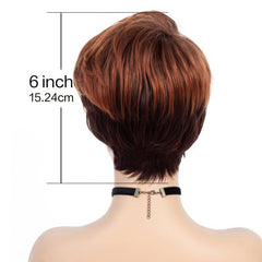 Layered Short Straight Pixie Cut Wig With Bangs Synthetic Wig