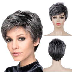 Layered Short Straight Pixie Cut Wig With Bangs Synthetic Wig