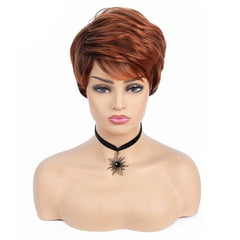 Layered Short Straight Pixie Cut Wig With Bangs Synthetic Wig