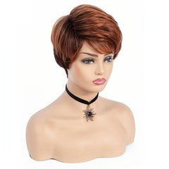 Layered Short Straight Pixie Cut Wig With Bangs Synthetic Wig