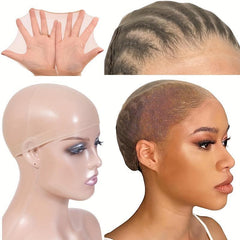 2pcs HD Wig Caps Transparent Lace Front Wig Stocking Caps for Women