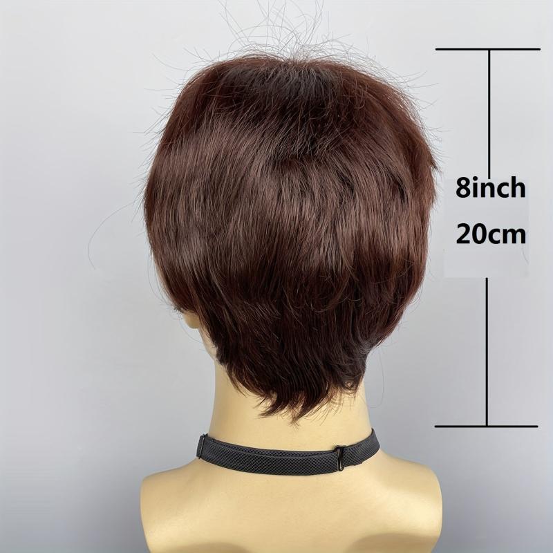African American Women's Short Pixie Cut Wig Blonde Brown Wig