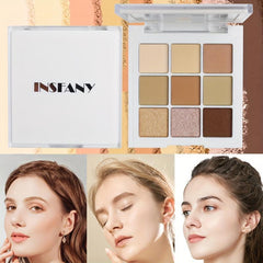 9 Colors Nude Eyeshadow Palette Natural Matte Pearly Finish Waterproof