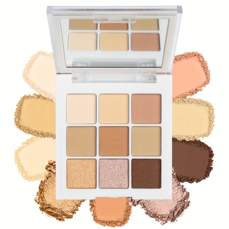 9 Colors Nude Eyeshadow Palette Natural Matte Pearly Finish Waterproof
