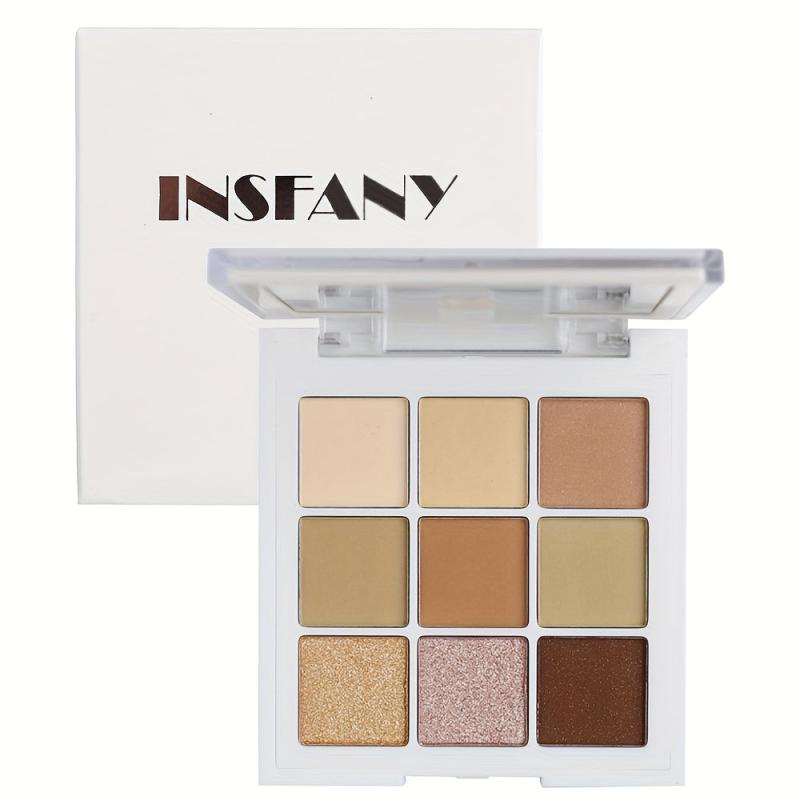 9 Colors Nude Eyeshadow Palette Natural Matte Pearly Finish Waterproof