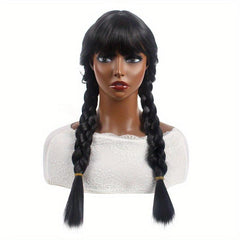 Halloween Wig Double Ponytail Braid Synthetic Hair Costume Party Wear