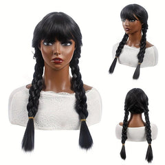 Halloween Wig Double Ponytail Braid Synthetic Hair Costume Party Wear