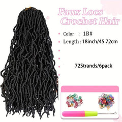 45.72 cm 6 Packs Soft Faux Locs Crochet Hair Extensions Pre Looped