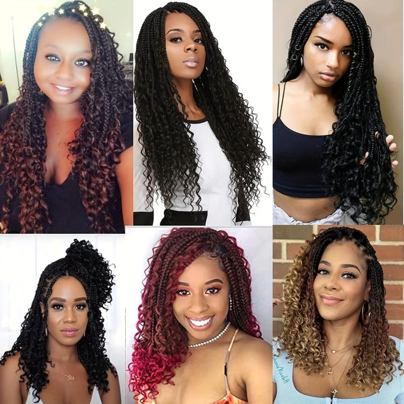 Curly Crochet Box Braids Hair 3pcs Set for Women