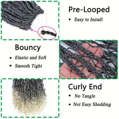Curly Crochet Box Braids Hair 3pcs Set for Women