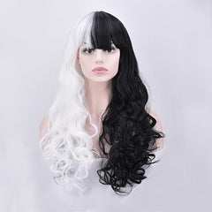 Long Curly Synthetic Wig With Bangs Anime Cosplay Wig For Halloween