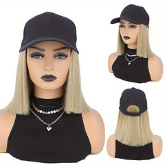Short Bob Wigs with Baseball Cap for Women