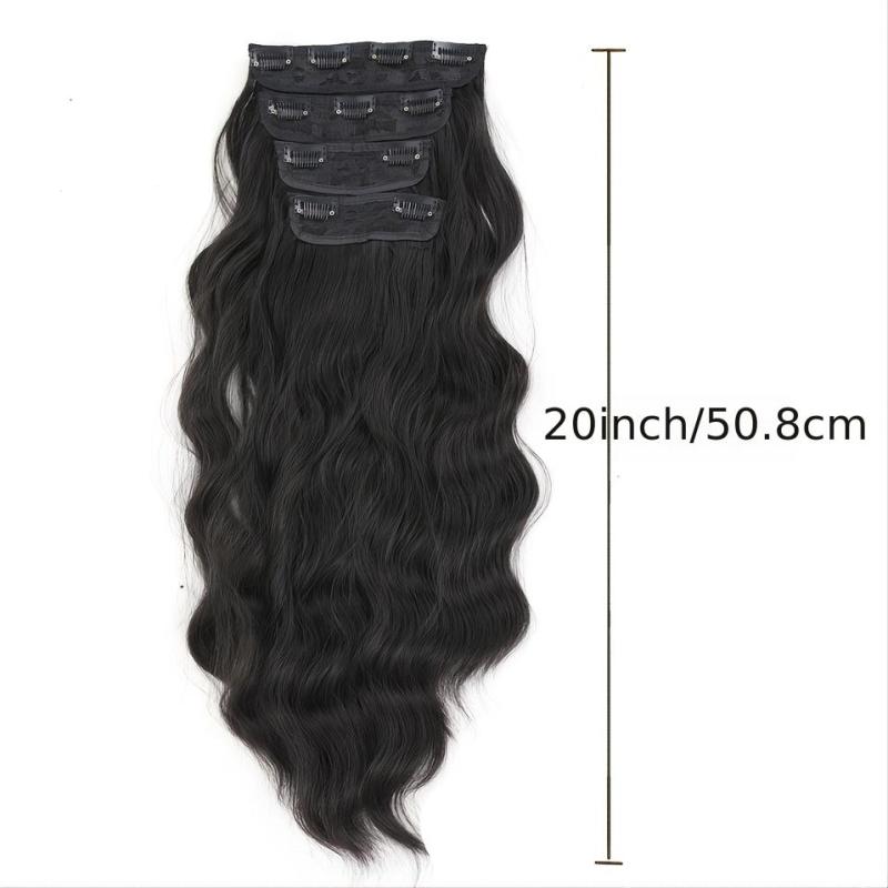 Long Wave Clip In Hair Extensions for Women Full Head Synthetic Hair Extensions