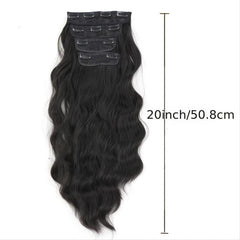 Long Wave Clip In Hair Extensions for Women Full Head Synthetic Hair Extensions