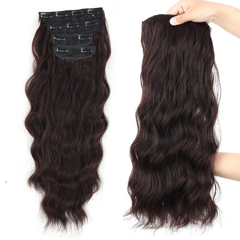 Long Wave Clip In Hair Extensions for Women Full Head Synthetic Hair Extensions