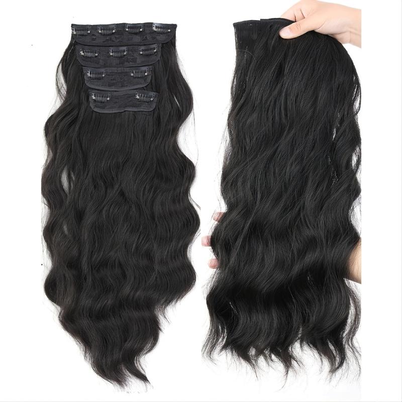 Long Wave Clip In Hair Extensions for Women Full Head Synthetic Hair Extensions