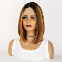 Short Straight Bob Cut Wig Synthetic Wig Beginners Friendly Heat Resistant