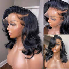 Short Curly Bob Cut Human Hair Wig Natural Hairline