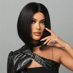 Allbell Short Straight Middle Part Synthetic Wigs For Women