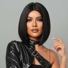 Allbell Short Straight Middle Part Synthetic Wigs For Women