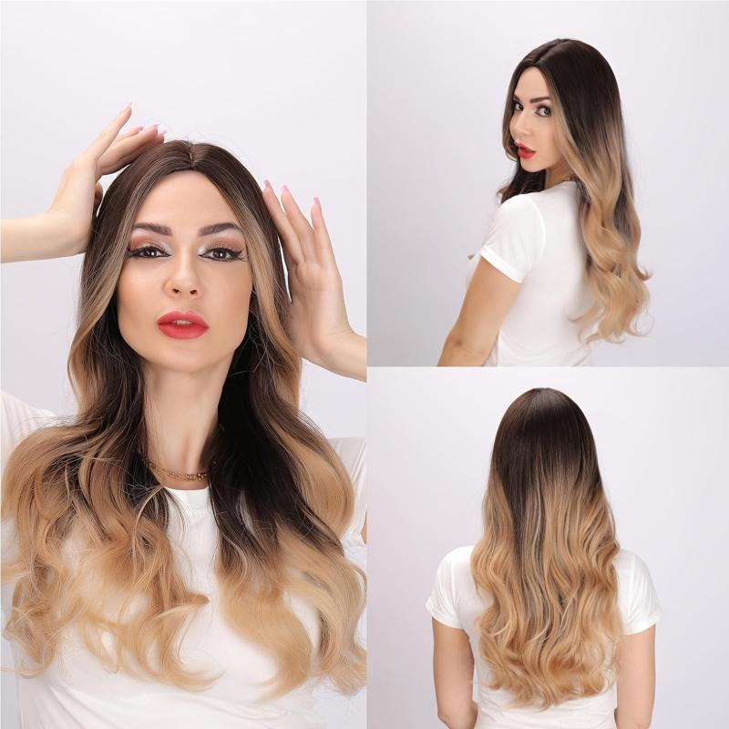 Long Curly Hair Wig Middle Parting 26 inch