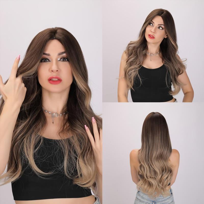 Long Curly Hair Wig Middle Parting 26 inch