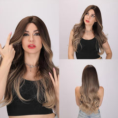 Long Curly Hair Wig Middle Parting 26 inch