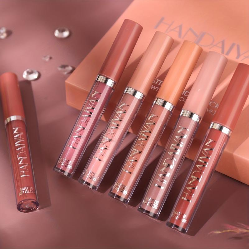 Matte Liquid Lipstick Set 6 Lip Gloss Non Stick Cup Lip Glaze