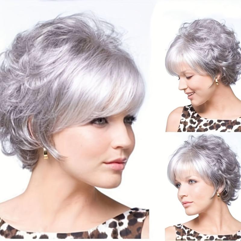 Women's Brown Short Bob Wig Edge Lace Natural Looking Synthetic Hair