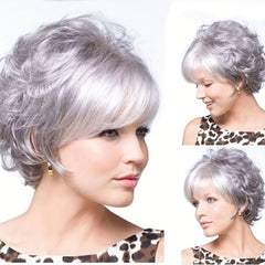 Women's Brown Short Bob Wig Edge Lace Natural Looking Synthetic Hair