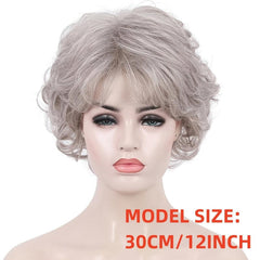 Women's Brown Short Bob Wig Edge Lace Natural Looking Synthetic Hair