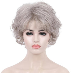Women's Brown Short Bob Wig Edge Lace Natural Looking Synthetic Hair