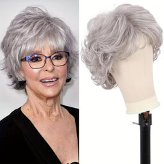 Women's Brown Short Bob Wig Edge Lace Natural Looking Synthetic Hair