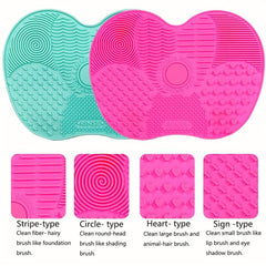 Silicone Makeup Brush Cleaning Mat - Brush Scrubber Board Tool