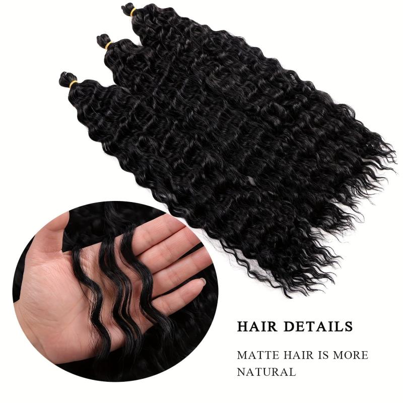 Deep Wave Crochet Hair 3 Pack 60-96 cm Natural Wavy Braiding Curly Crochet Hair