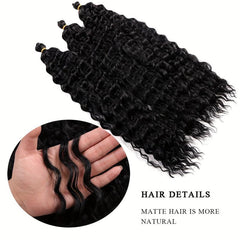Deep Wave Crochet Hair 3 Pack 60-96 cm Natural Wavy Braiding Curly Crochet Hair