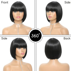 20 32 Cm Short Bob Straight Wigs With Bangs For Women