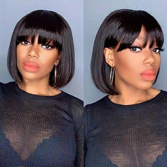 20 32 Cm Short Bob Straight Wigs With Bangs For Women