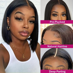 Bone Straight Bob Lace Front Wig 13x4 Human Hair Wig For Women