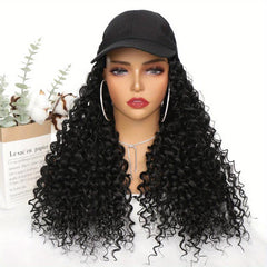 Curly Wavy Hair Wigs With Baseball Cap - All in one Hat Wigs For Women