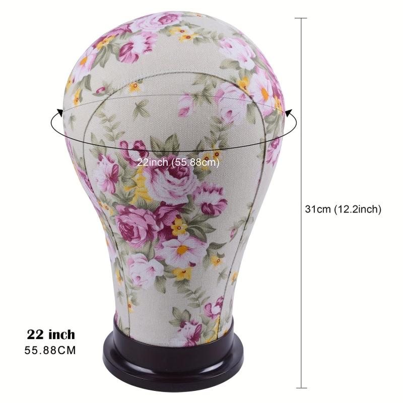Pink 55 Canvas Block Head Mannequin Head For Hair Extension Lace Wigs Making