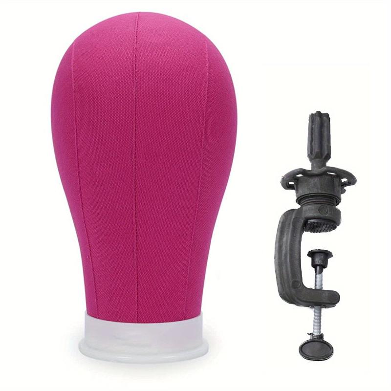 Pink 55 Canvas Block Head Mannequin Head For Hair Extension Lace Wigs Making