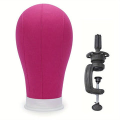 Pink 55 Canvas Block Head Mannequin Head For Hair Extension Lace Wigs Making